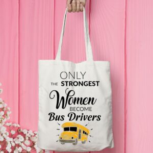 VAMSII Bus Driver Tote Bag Bus Driver Appreciation Gifts for Women Funny Bus Driver Gifts Shoulder Shopping Bag (WT-Bus Driver tote)