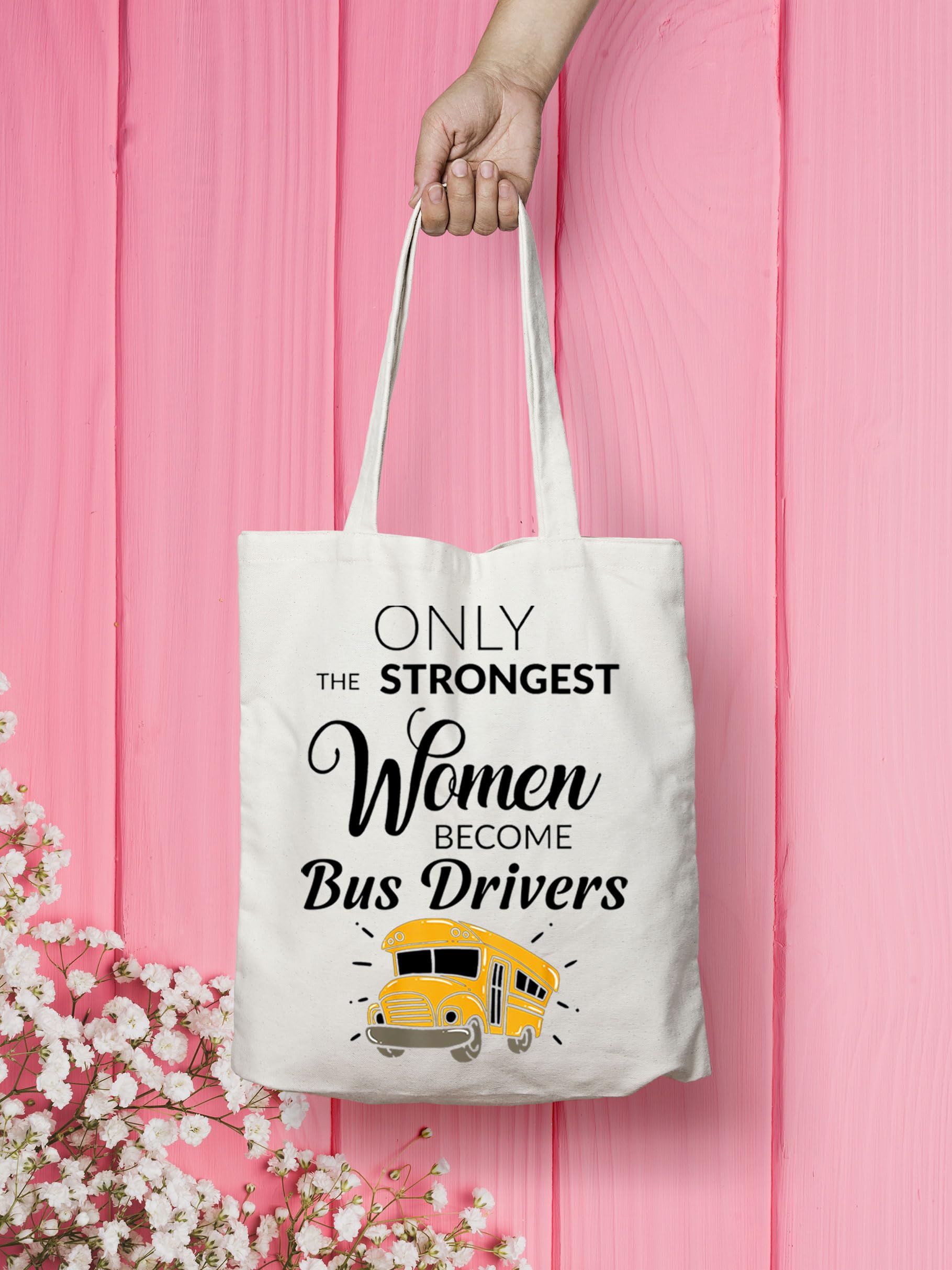 VAMSII Bus Driver Tote Bag Bus Driver Appreciation Gifts for Women Funny Bus Driver Gifts Shoulder Shopping Bag (WT-Bus Driver tote)