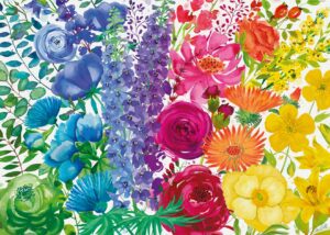 ravensburger floral rainbow puzzle - 300 large format pieces | unique softclick technology | vibrant, glare-free design | fsc-certified material