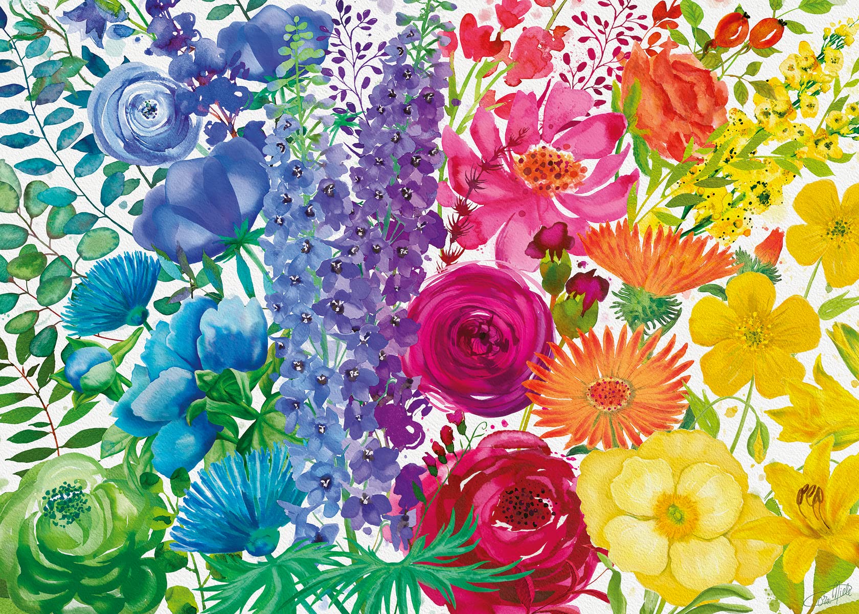 Ravensburger Floral Rainbow Puzzle - 300 Large Format Pieces | Unique Softclick Technology | Vibrant, Glare-Free Design | FSC-Certified Material