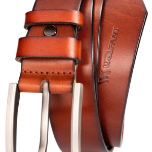 WOLFANT Full Grain Leather Belt,100% Italian Real Solid Leather