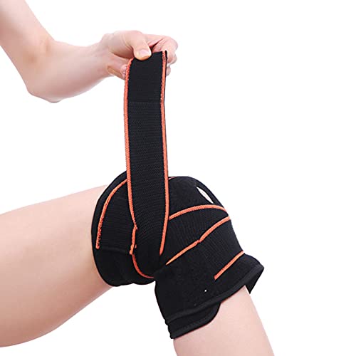 Knee Sleeve, Orange and Black Knee Brace Sports Protection for Sports Sprain for Ligament Injury for Arthritis for Meniscus Injury