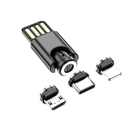 BoxWave Cable Compatible with Oculus Quest - MagnetoSync Mini Adapter, Magnet Charging Cable USB Type-C Micro USB - Jet Black