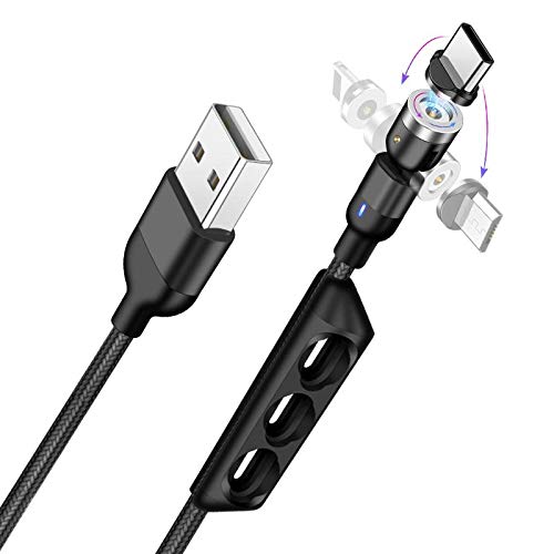 BoxWave Cable Compatible with Oculus Quest - MagnetoSnap AllCharge Cable, Magnet Charging Cable USB Type-C Micro USB for Oculus Quest - Jet Black