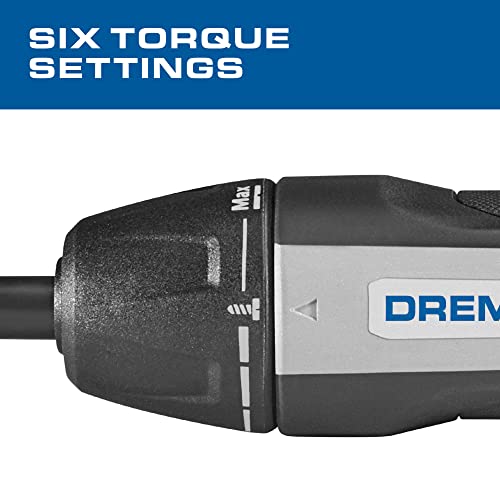 Dremel 4V Cordless Screwdriver Kit with 6 Power Settings and Smart Stop Technology, Includes 7 Screwdriver Bits, 1 Bit Extender, USB Cable and Power Adapter, HSES-01