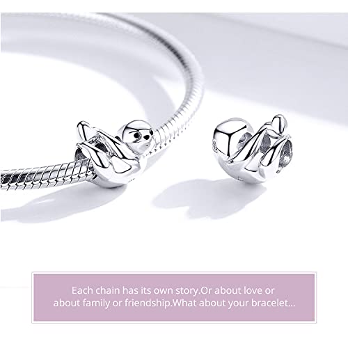 Sloth Charms Sterling Silver Animal Beads fit Pandora Bracelet Jewelry for Women Mom Wife