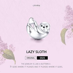 Sloth Charms Sterling Silver Animal Beads fit Pandora Bracelet Jewelry for Women Mom Wife