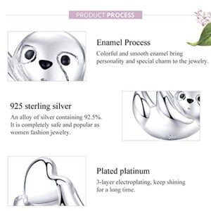 Sloth Charms Sterling Silver Animal Beads fit Pandora Bracelet Jewelry for Women Mom Wife