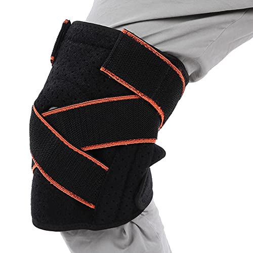 Knee Sleeve, Orange and Black Knee Brace Sports Protection for Sports Sprain for Ligament Injury for Arthritis for Meniscus Injury