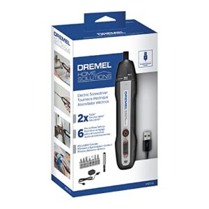 Dremel 4V Cordless Screwdriver Kit with 6 Power Settings and Smart Stop Technology, Includes 7 Screwdriver Bits, 1 Bit Extender, USB Cable and Power Adapter, HSES-01