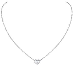 PROSILVER Dainty Silver Heart J Necklace For Women Pendent Neckles