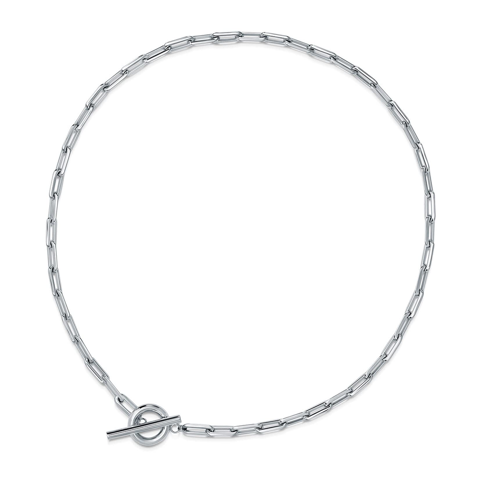 MVMT Women's Cable Chain Necklace | Stainless Steel, Toggle Closure | Silver