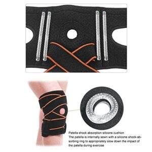 Knee Sleeve, Orange and Black Knee Brace Sports Protection for Sports Sprain for Ligament Injury for Arthritis for Meniscus Injury