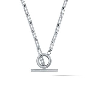 mvmt women's cable chain necklace | stainless steel, toggle closure | silver