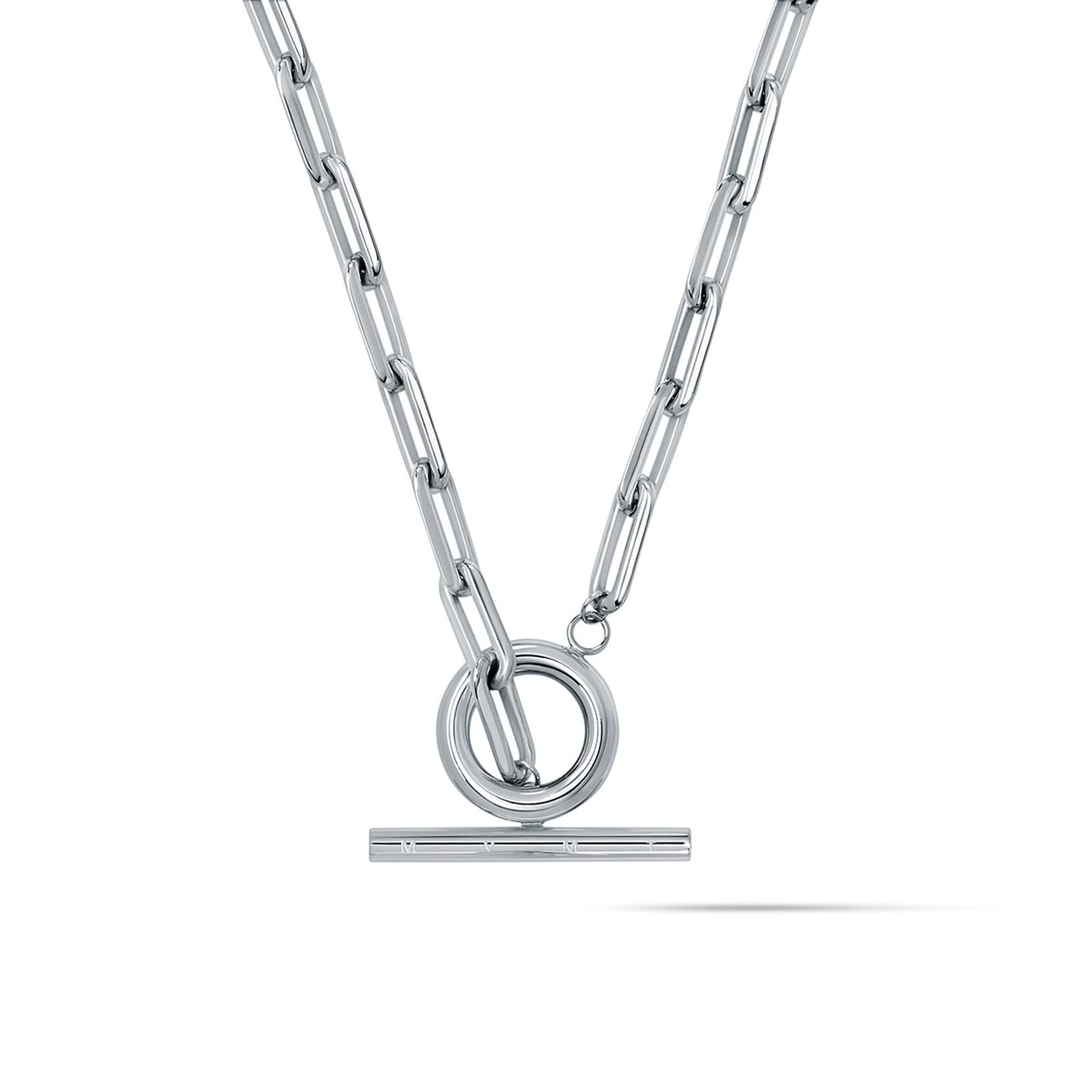 MVMT Women's Cable Chain Necklace | Stainless Steel, Toggle Closure | Silver