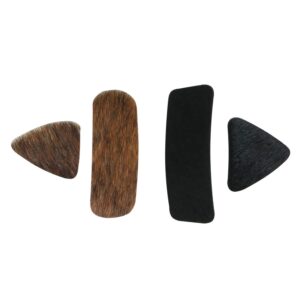 DGBRSM 2 Pairs Archery Arrow Rest Stick Rest Adhesive Backed Stick on Longbow Fur Pad for Recurve Bow Hunting Shooting (Black and Brown) Outdoor Hunting Shooting Accessory Arrow Rest for Archery