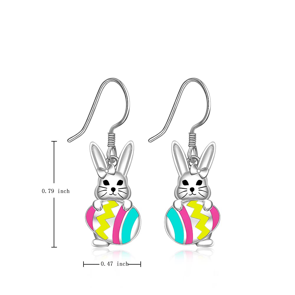 Easter Earrings for Women Easter Bunny Earrings Egg Dangle Sterling Silver Easter Bunnies Gifts