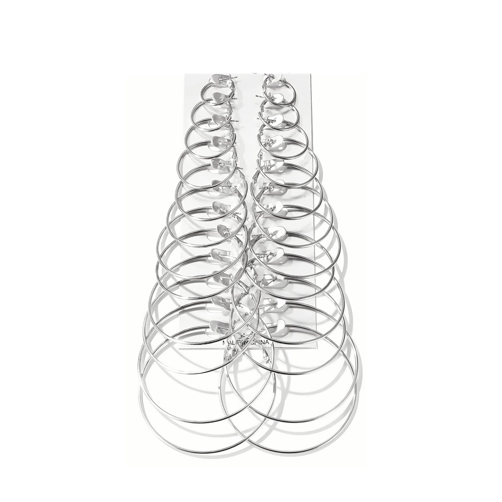 Hoop Earrings for Women Gold Silver Plated Hoop Earrings Set Small Huggie Hoops Multipack Jewelry Earring Sets 12 Pairs -Silver