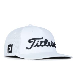 Titleist Men's Tour Stretch Tech Golf Hat White/Black M/L