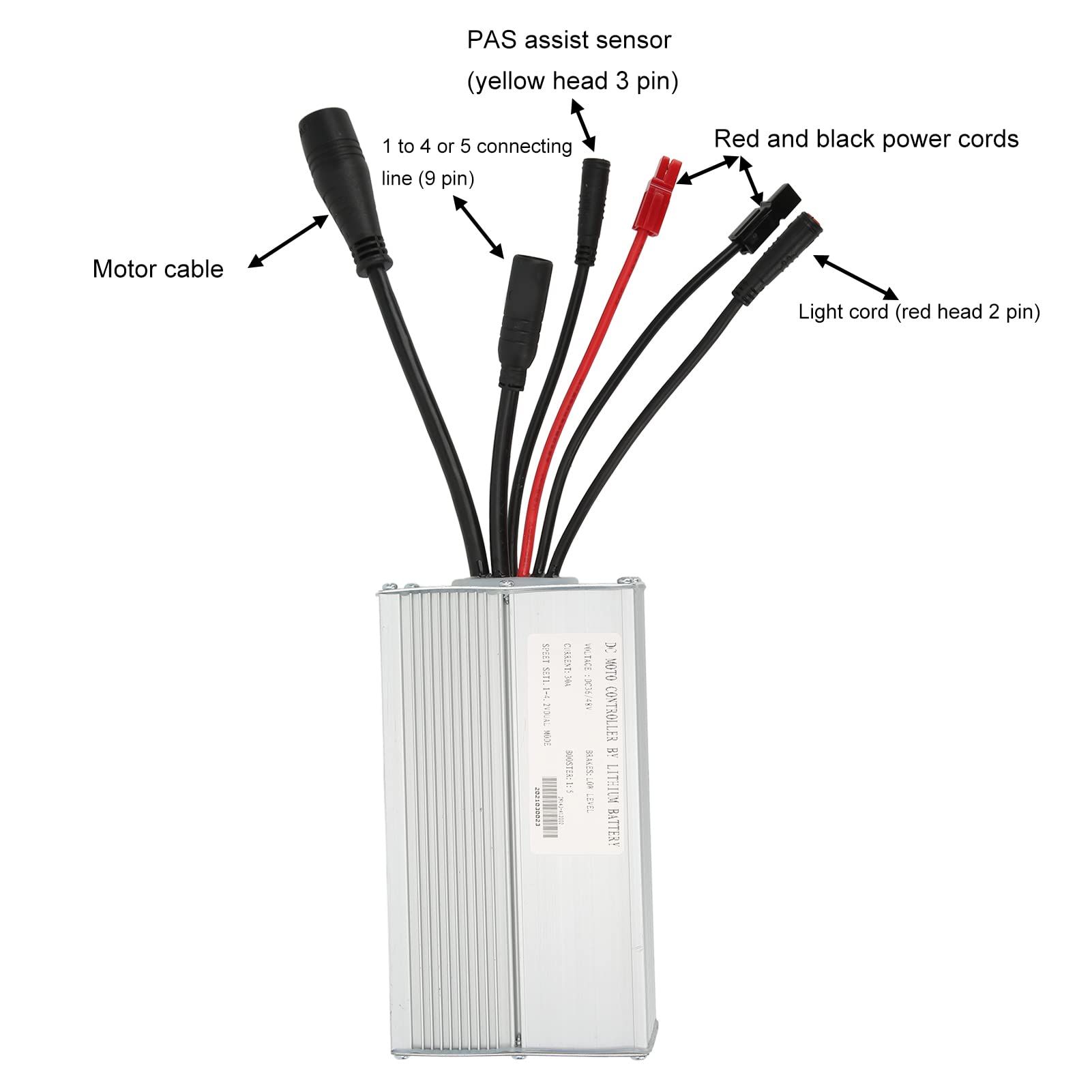 SPYMINNPOO Electric Motor Controller, 36V/48V 1000W 30A Motor Controller Kit with GD06 LCD Display 8C Sensor Brake Level 130X Throttle for Electric Bike