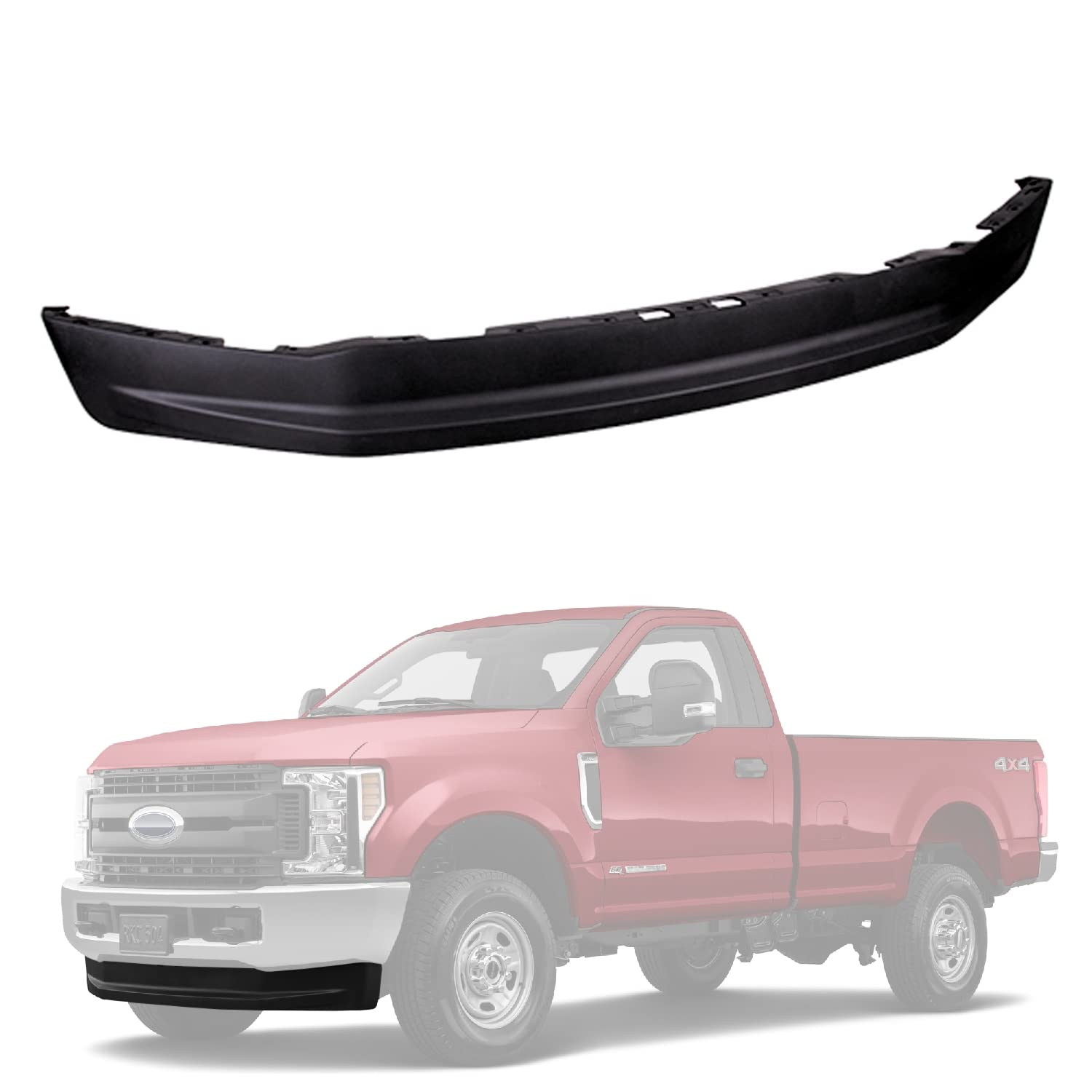 IAMAUTO 43708 Front Lower Air Deflector Valance Panel Black 4WD Models 6.5" TALL For 2017-2019 Ford Super Duty F250 F350 F450 (Will Not Fit 20-22)