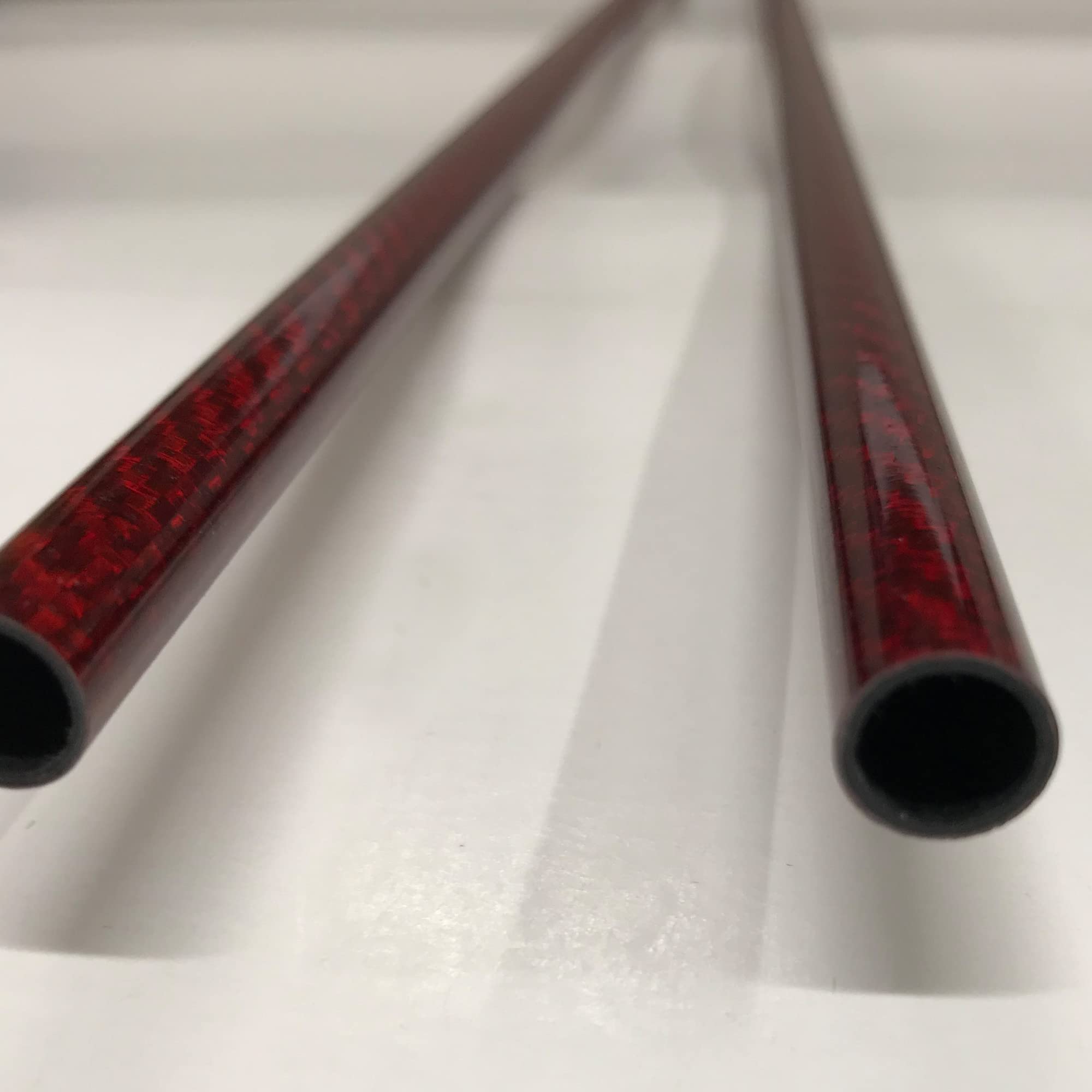 KARBXON - RED - CARBON FIBER TUBE - 20mm X 500mm – (.79 in x 19.7 in) – Hollow rod glossy pure carbon fibre tubes – Super Lightweight High Strength Shaft - for RC planes-drones, boat DIY craft project