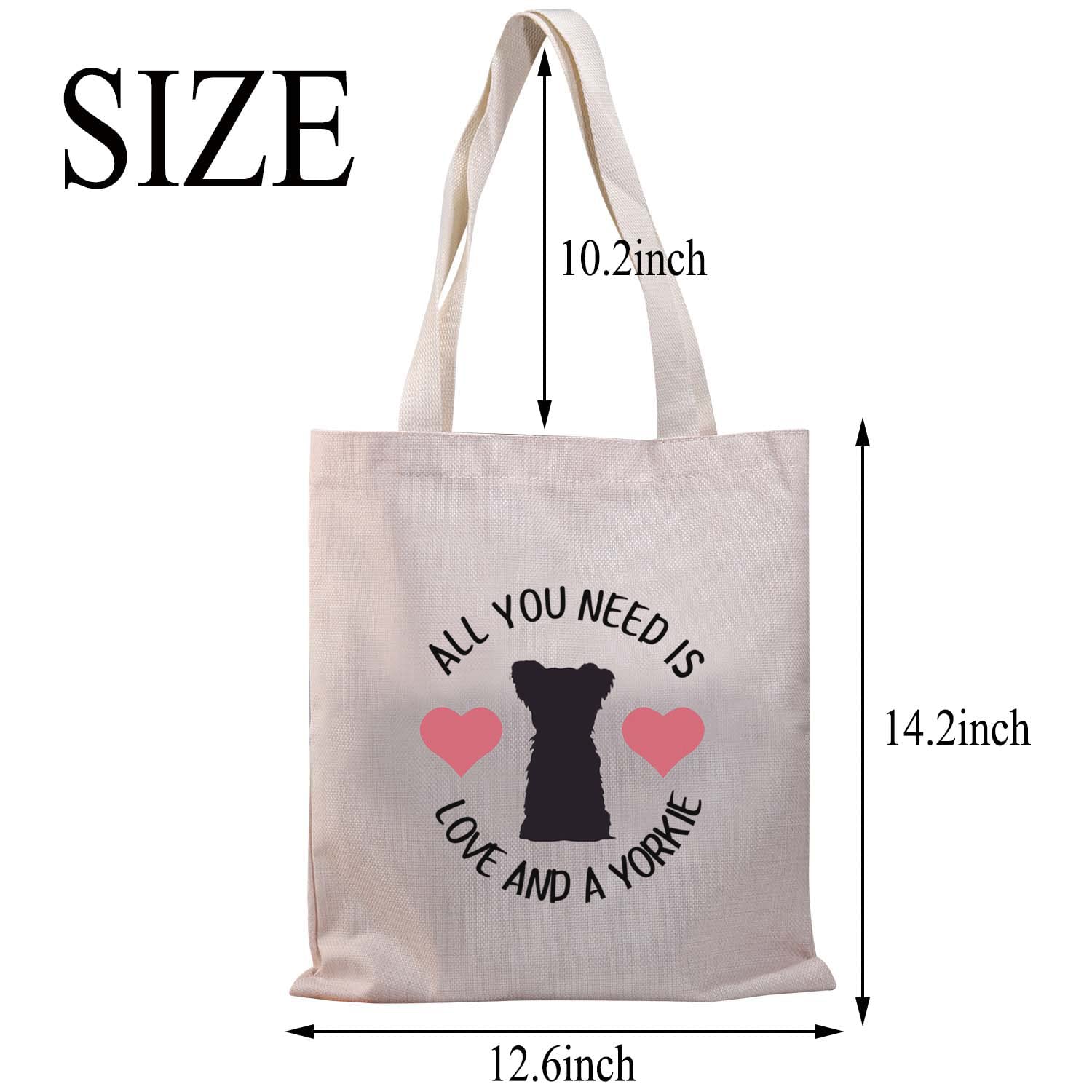 BDPWSS Yorkie Tote Bags For Women Dog Mom Gift Yorkie Terrier Gift All You Need Is Love And a Yorkie Handbags (Need love & Yorkie TG)