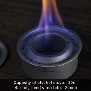 Boundless Voyage Titanium Alcohol Stove Spirit Burner with Fire Cover Outdoor Wood Stove with Stands Brackets Camping Multi-Fuels Ultralight Backpacking Stove (Stove Only)