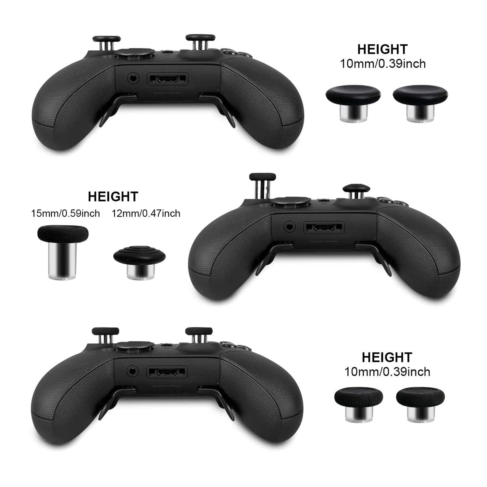 Zopsc-1 Replacement Joysticks Grip Swap Joysticks, 6 in 1 Elite Series 2 Metal Mod Exchange Thumb Joystick Suitable for Xbox One Elite Controller Series 2