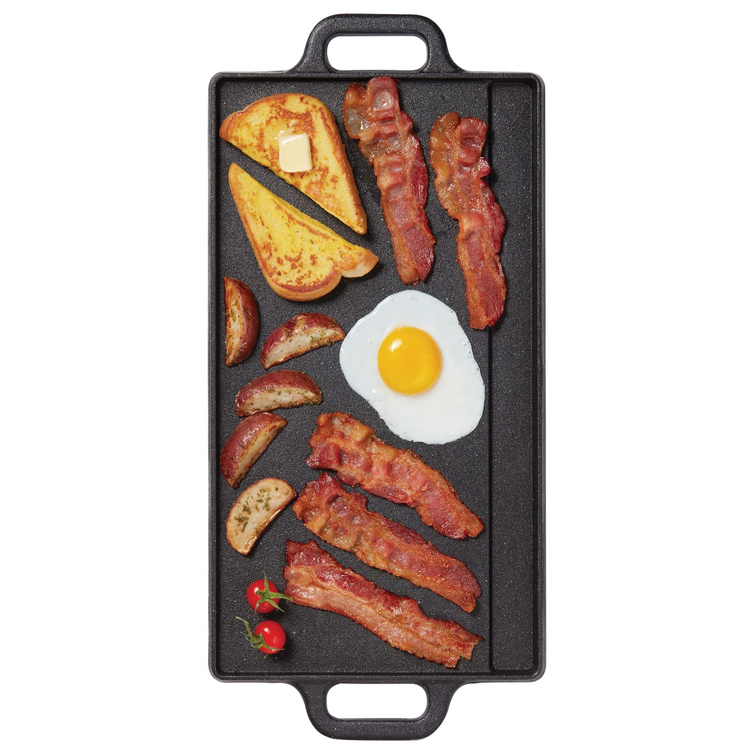 THE ROCK by Starfrit 032225-003-0000 Traditional Cast Iron Reversible Grill/Griddle