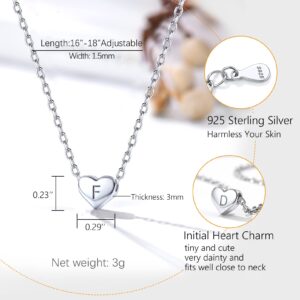 PROSILVER Dainty Silver Heart J Necklace For Women Pendent Neckles