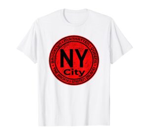 the five boroughs of new york circle souvenir gift design t-shirt