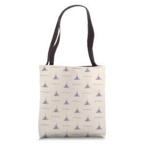 walt disney world 50th anniversary castle print tote bag