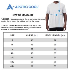 Arctic Cool Men’s Crew Neck Instant Cooling Moisture Wicking Performance UPF 50+ Long Sleeve Shirt | Lightweight Breathable Top for Running, Workout, Exercise, Fishing, Storm Grey Twist, XXXL