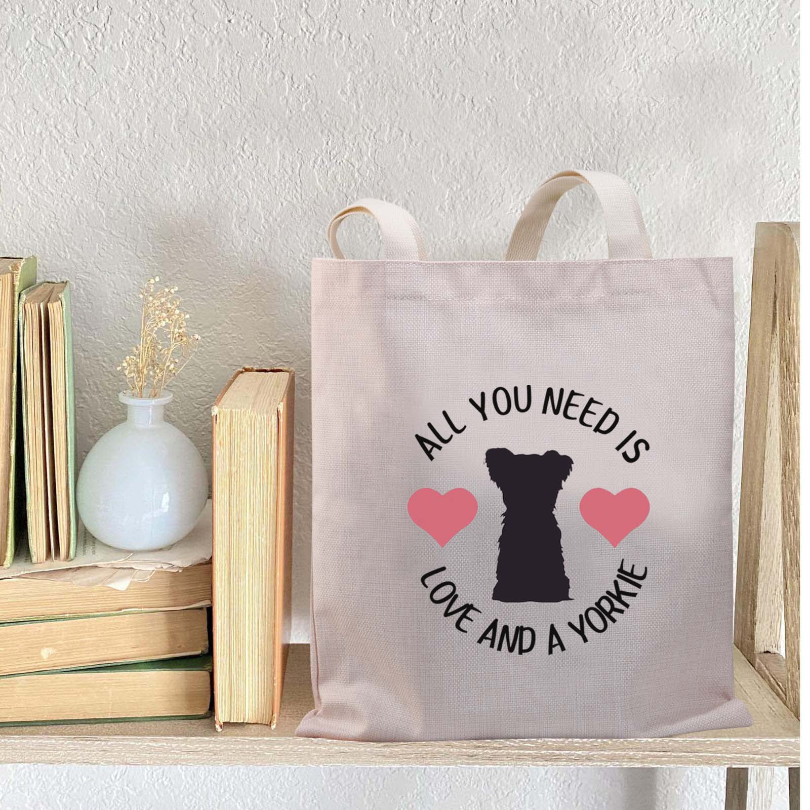 BDPWSS Yorkie Tote Bags For Women Dog Mom Gift Yorkie Terrier Gift All You Need Is Love And a Yorkie Handbags (Need love & Yorkie TG)