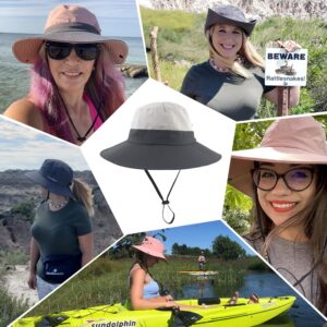 Mukeyo Womens Summer Sun Hat Wide Brim Outdoor UV Protection Hat Foldable Ponytail Bucket Cap for Beach Fishing Hiking Beige