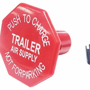 TORQUE Yellow Parking Brake and Red PP-7 Trailer Air Supply Valve Knob with Roll Pin for Dash Brake Control Valve (Replaces Bendix 248433, Bendix 290655) (TR248433 + TR290655)