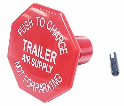 TORQUE Yellow Parking Brake and Red PP-7 Trailer Air Supply Valve Knob with Roll Pin for Dash Brake Control Valve (Replaces Bendix 248433, Bendix 290655) (TR248433 + TR290655)