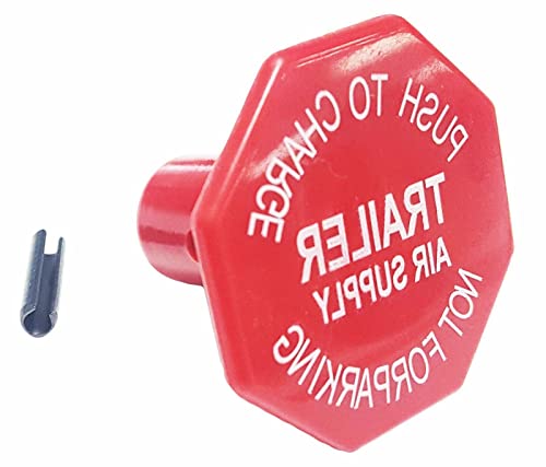 TORQUE Yellow Parking Brake and Red PP-7 Trailer Air Supply Valve Knob with Roll Pin for Dash Brake Control Valve (Replaces Bendix 248433, Bendix 290655) (TR248433 + TR290655)