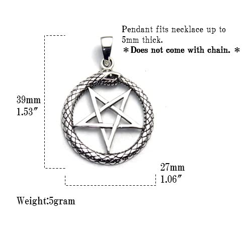 COSUMOSU Inverted Pentacle Devil star 925 Sterling Silver Pendant Charm (Snack)