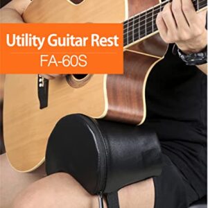 Flatsons Guitar Cushion Guitar Bass Cushion PU Leather Cover Support for Classical Acoustic Electric Guitar Players Guitarist Musical Instruments Accessories Tool (FA-60S Black)