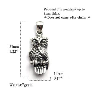 COSUMOSU Owl 925 sterling silver Animal Mexican Pendant (Small Large) (Large)