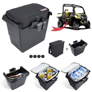 Defender Center Underseat Storage Bin+Portable Ice Chest Cooler,Compatible with Can Am Defender/Defender Max 2016-2022 Replace OEM #715003446