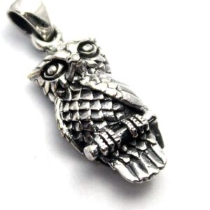 COSUMOSU Owl 925 sterling silver Animal Mexican Pendant (Small Large) (Large)