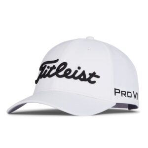 titleist men's standard tour performance golf hat, white/black, osf