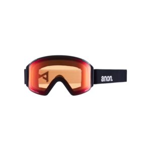 Anon M4S Goggles (Cylindrical) + Bonus Lens + MFI Face Mask, Frame: Black, Lens: Perceive Sunny Red