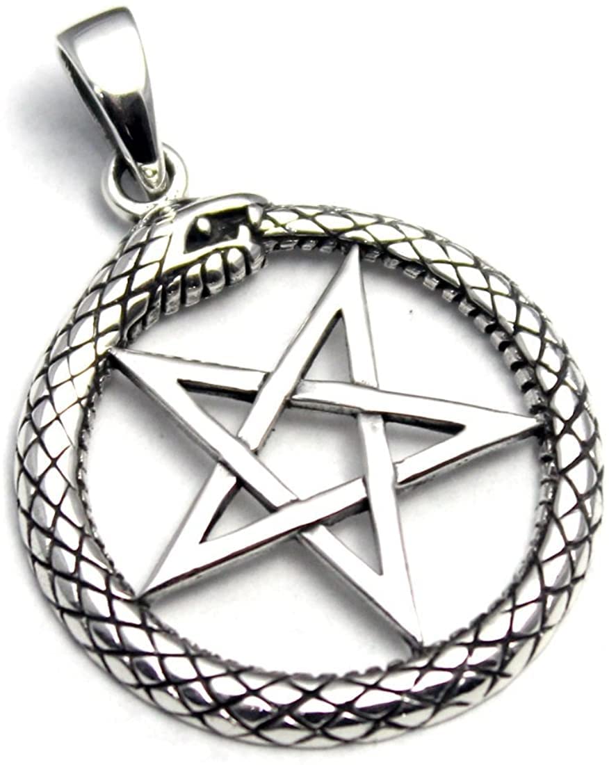 COSUMOSU Inverted Pentacle Devil star 925 Sterling Silver Pendant Charm (Snack)