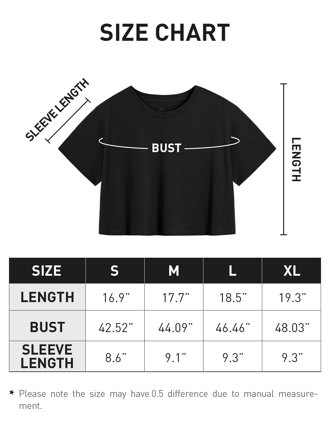 Cosy Pyro 4-Pack Women's Cotton Crop T-Shirts Short Sleeve Solid Cropped Athletic Top Round Neck Casual Workout Yoga Tees Black/Gray/White/Army M