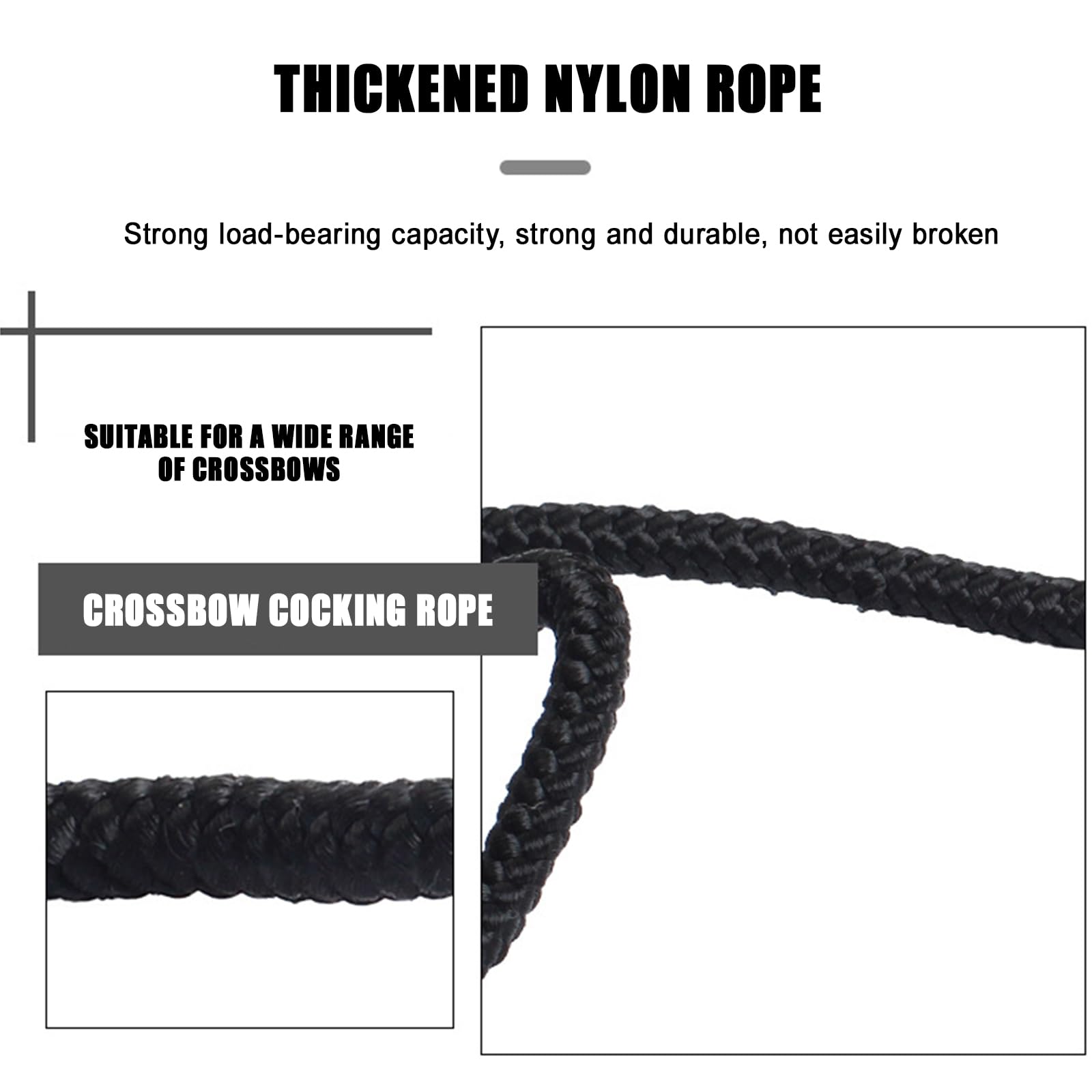 SOPOGER Crossbow Cocking Rope, Crossbow Cocking Device T Handle Crossbow Draw Assist, Crossbow Pull Cord Rope Cocker String Puller Assist Tool (33 Inch)