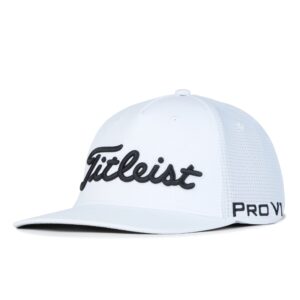 Titleist Men's Tour Stretch Tech Golf Hat White/Black L/XL